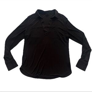 Cos Women’s Long Sleeve Collared Blouse Top L Brown Workwear Minimalist Office